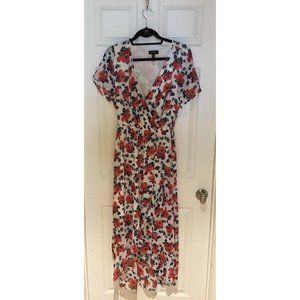 Espresso XL Floral Dress with Tapered Bottom & Elastic Waist - No Belt